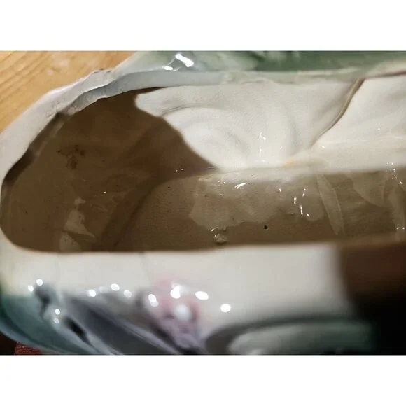 Vintage Brush McCoy Teal Green Planter Pink Antelope Deer Gazelle Pottery 1950s - Picture 9 of 12